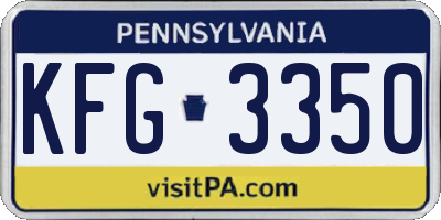 PA license plate KFG3350