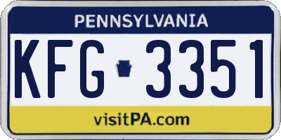 PA license plate KFG3351