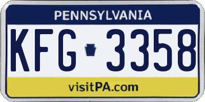PA license plate KFG3358