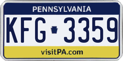 PA license plate KFG3359