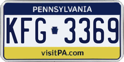 PA license plate KFG3369