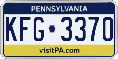 PA license plate KFG3370