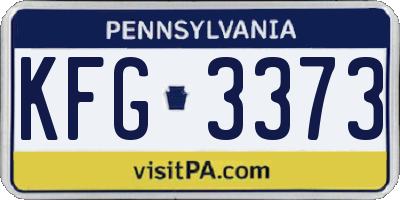 PA license plate KFG3373