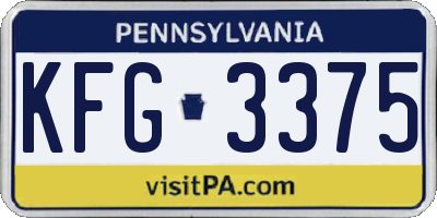 PA license plate KFG3375