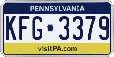 PA license plate KFG3379
