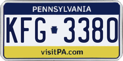 PA license plate KFG3380