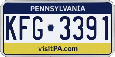 PA license plate KFG3391
