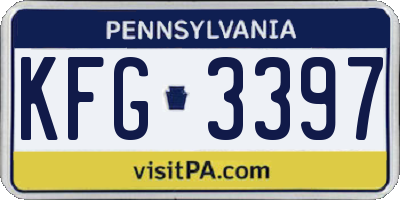 PA license plate KFG3397