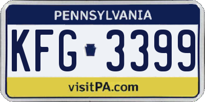 PA license plate KFG3399
