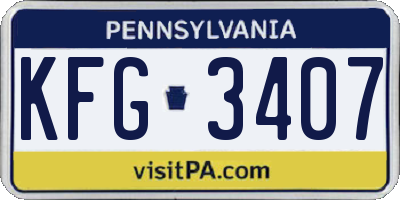 PA license plate KFG3407
