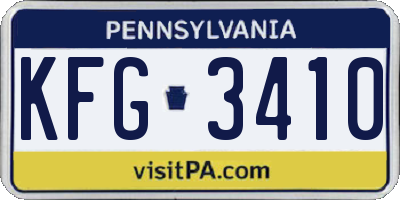 PA license plate KFG3410