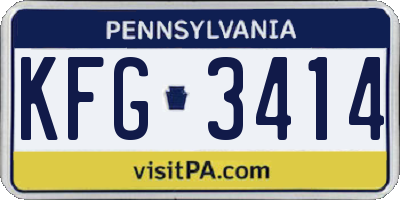 PA license plate KFG3414