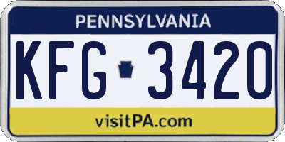 PA license plate KFG3420