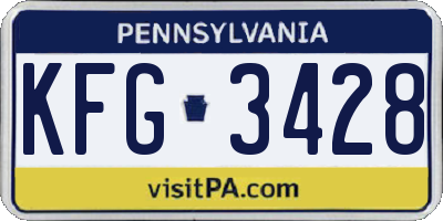 PA license plate KFG3428