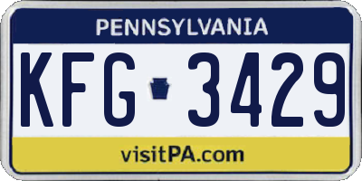 PA license plate KFG3429