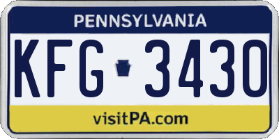 PA license plate KFG3430