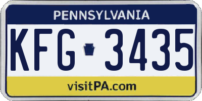 PA license plate KFG3435