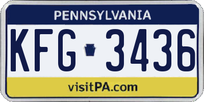 PA license plate KFG3436
