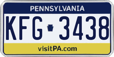 PA license plate KFG3438
