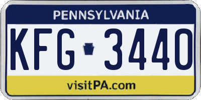 PA license plate KFG3440