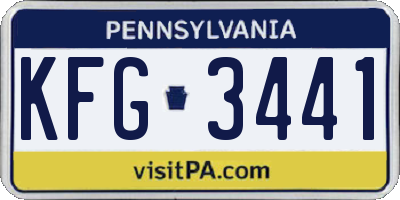PA license plate KFG3441