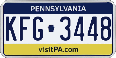 PA license plate KFG3448