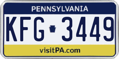 PA license plate KFG3449