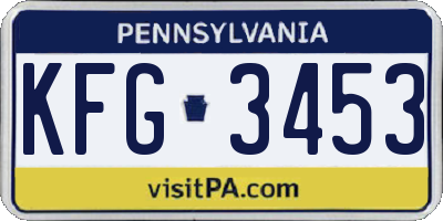 PA license plate KFG3453