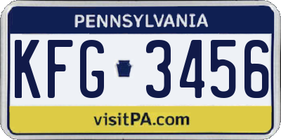 PA license plate KFG3456