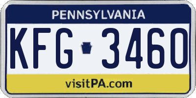 PA license plate KFG3460