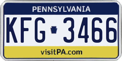 PA license plate KFG3466