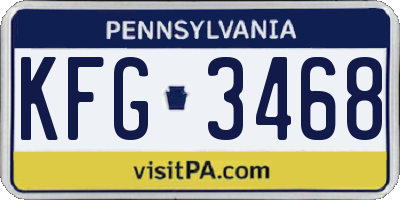PA license plate KFG3468