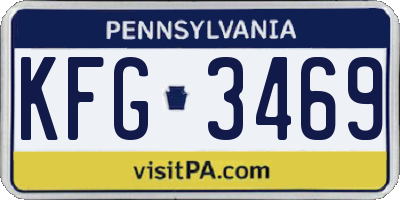 PA license plate KFG3469