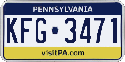 PA license plate KFG3471