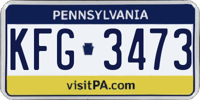 PA license plate KFG3473