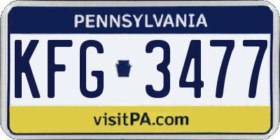 PA license plate KFG3477