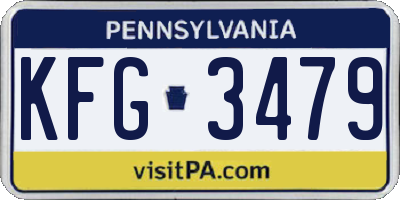 PA license plate KFG3479