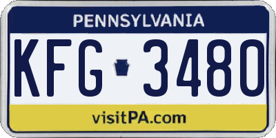 PA license plate KFG3480