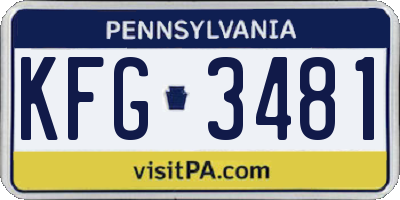 PA license plate KFG3481