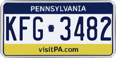 PA license plate KFG3482
