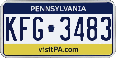 PA license plate KFG3483