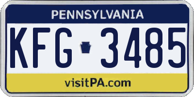 PA license plate KFG3485