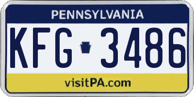 PA license plate KFG3486