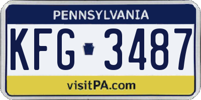 PA license plate KFG3487