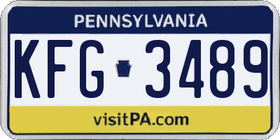 PA license plate KFG3489