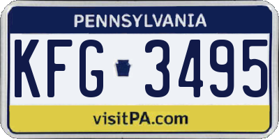 PA license plate KFG3495