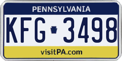 PA license plate KFG3498