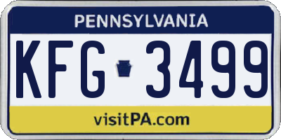 PA license plate KFG3499