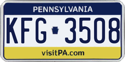 PA license plate KFG3508