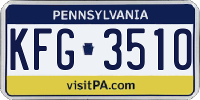 PA license plate KFG3510